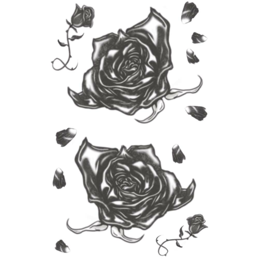 Gothic - Black Roses - Temporary Tattoo - Tinsley Transfers
