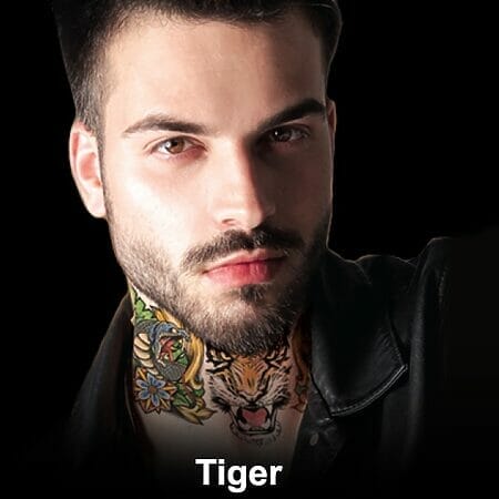 Neck Tattoo Tiger - Temporary Tattoo