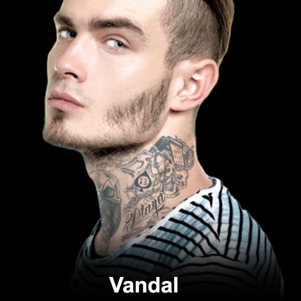 Vandal Neck Tattoo - Realistic Temporary Tattoos - Tinsley Transfers