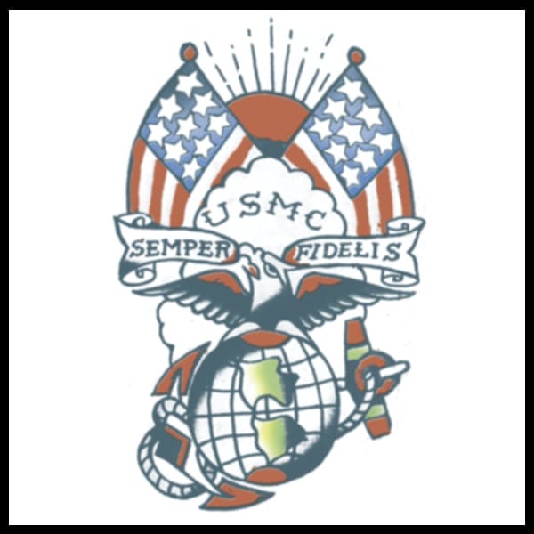 Military - USMC Semper Fi - Temporary Tattoo - Tinsley Transfers