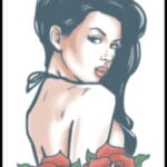 Biker Rose Pin Up – Temporary Tattoo By Tinsley Transfers