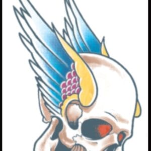 Biker Winged Skull - Temporary Tattoo