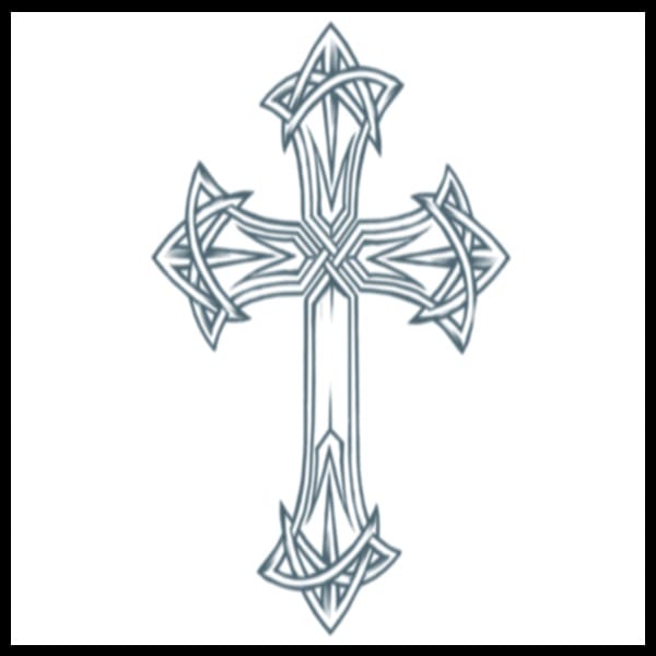 Tinsley Transfers Biker Cross - Temporary Tattoo Biker Cross - Temporary Tattoo