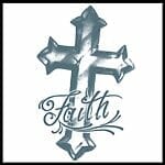 Tinsley Transfers Faith Cross – Temporary Tattoo