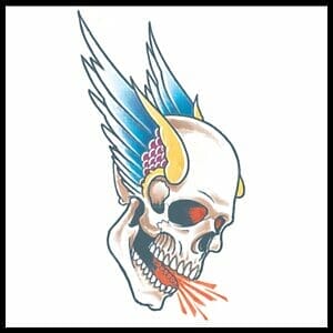 Winged Skull - Temporary Tattoo