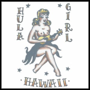 Hula Girl 1950 - Vintage Temporary Tattoo