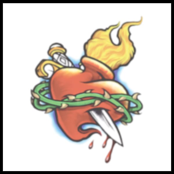 Sacred Heart Temporary Tattoo - Best Realistic Tattoos - Tinsley
