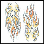 Tinsley Transfers Extra Large Flames – Temporary Tattoo