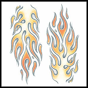 Extra Large Flames - Temporary Tattoo
