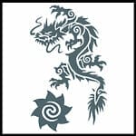 Tribal Dragon And Star - Temporary Tattoo