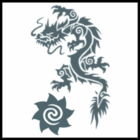 Tribal Dragon And Star - Temporary Tattoo